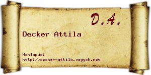 Decker Attila névjegykártya